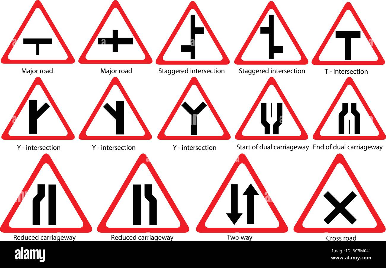 Cartelli di avvertimento Set vettoriale modificabile Adobe Illustrator Illustrazione Vettoriale