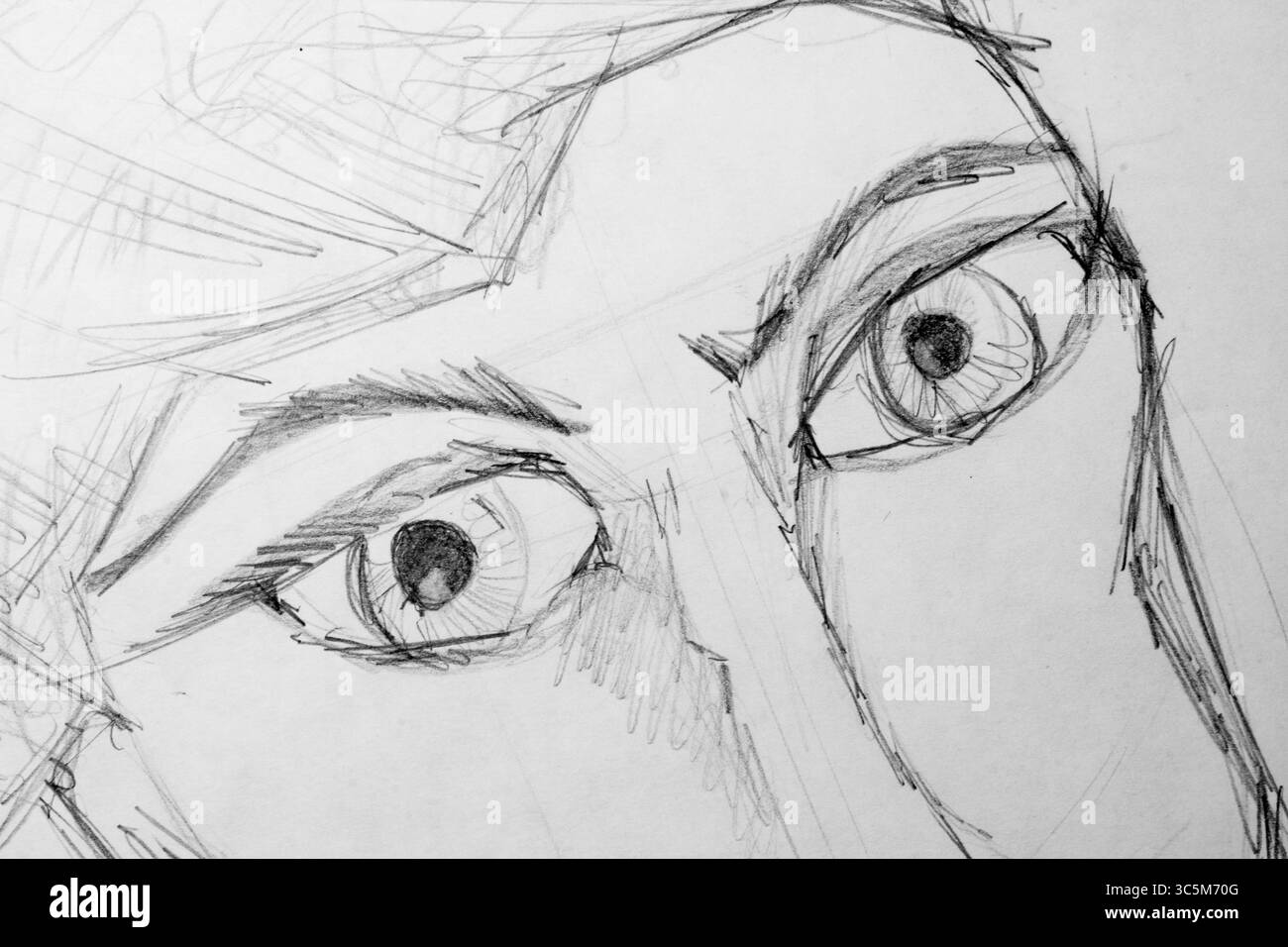 L'illustrazione disegnata a mano mette in risalto tratti audaci e un design astratto che le conferisce un fascino visivo distinto. Foto Stock