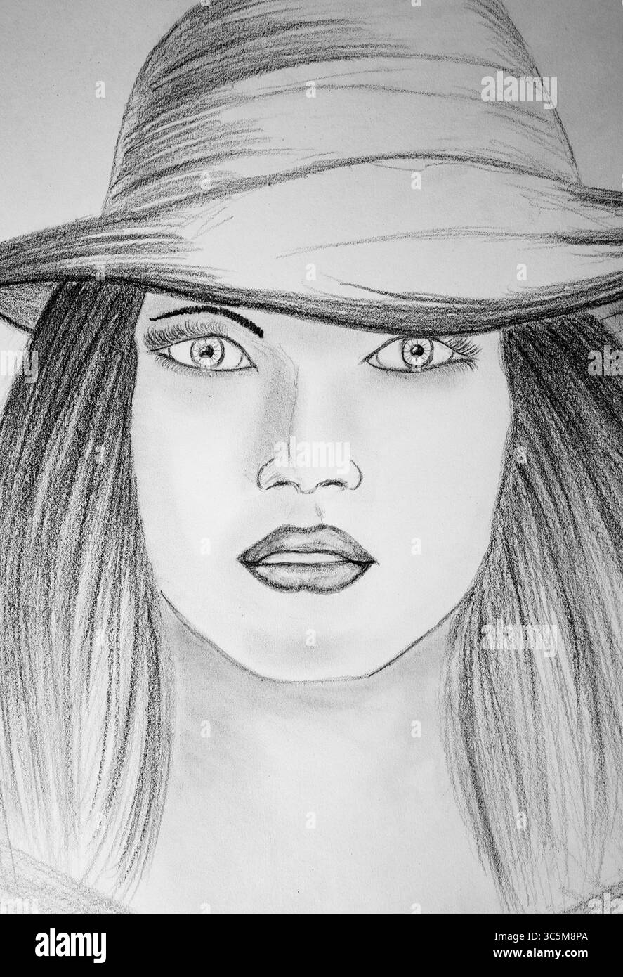 L'illustrazione disegnata a mano enfatizza l'estetica moderna con sfumature intricate e fascino accattivante. Foto Stock