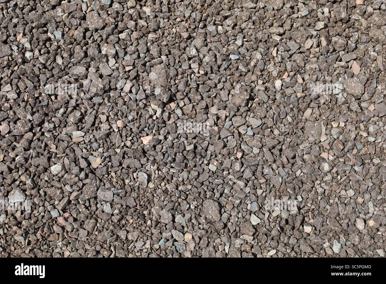 Fondo di ghiaia pietra frantumata - trucioli di granito per sentieri da giardino Foto Stock