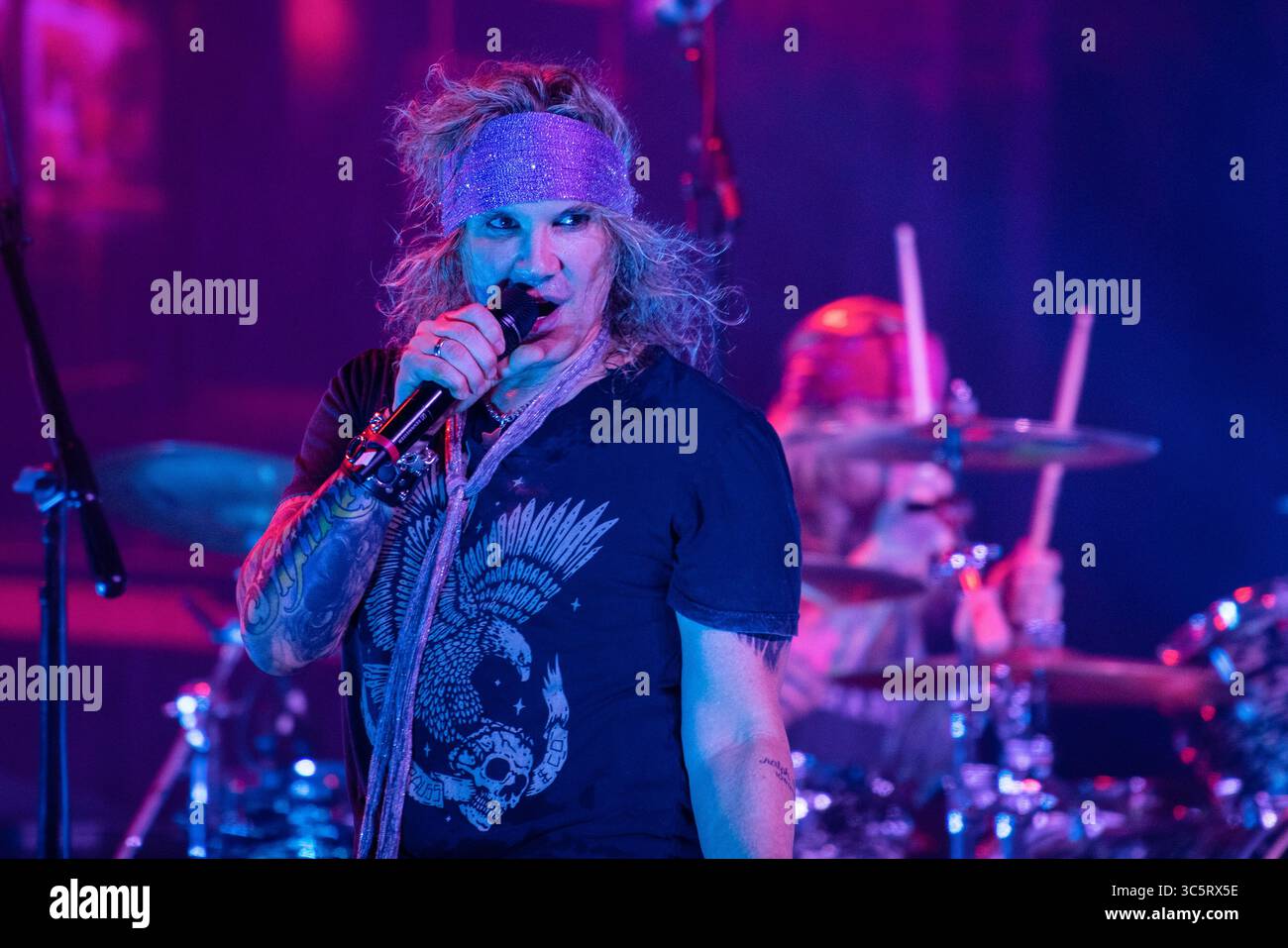 18 gennaio 2019, Anaheim, California, USA: MICHAEL STARR degli Steel Panther si esibisce alla House of Blues. (Immagine di credito: © Charlie Steffens/ZUMA Wire) Foto Stock