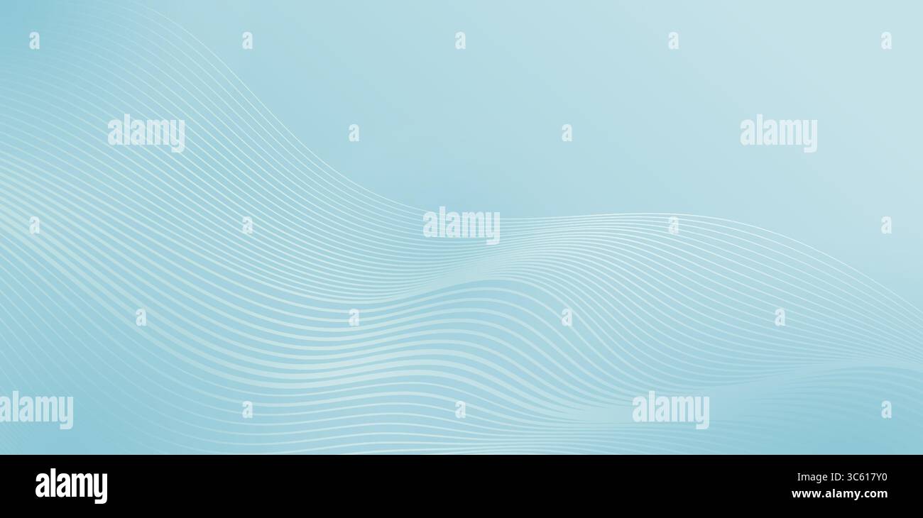 sfondo a onde blu astratte con linee ondulate per il testo o sfondo astratto con spazio di copia per banner, poster, volantini e diapositive di presentazione Illustrazione Vettoriale