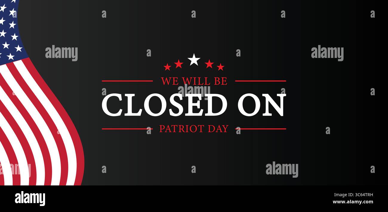 Bandiera USA per festeggiare il Patriot Day Business Tribute Illustrazione Vettoriale