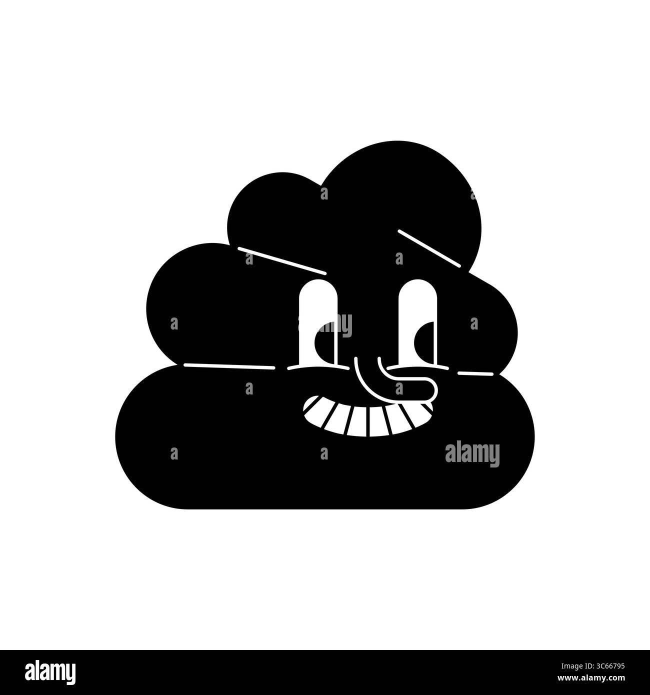 Divertente icona di cacca dei cartoni animati con un volto felice. Popolare illustrazione vettoriale in stile emoji utilizzata nell'umorismo, nei contenuti per bambini o negli adesivi digitali. Pulito, divertente, Illustrazione Vettoriale