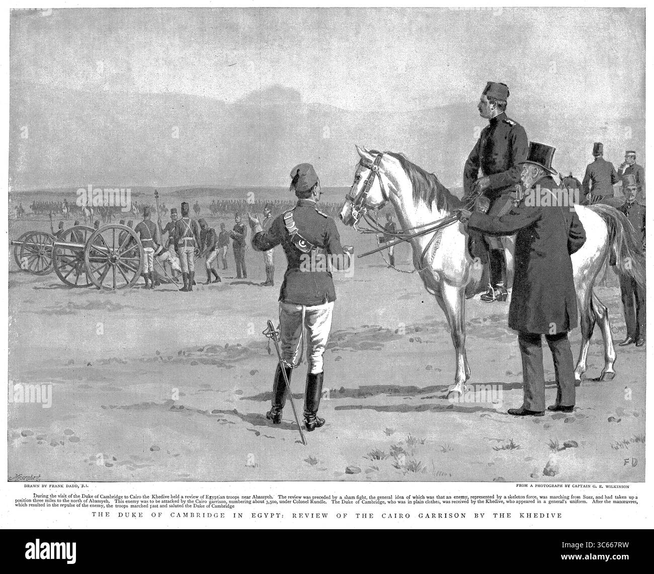 Recensione della guarnigione del Cairo da parte del Chedivè, 1896 Foto Stock