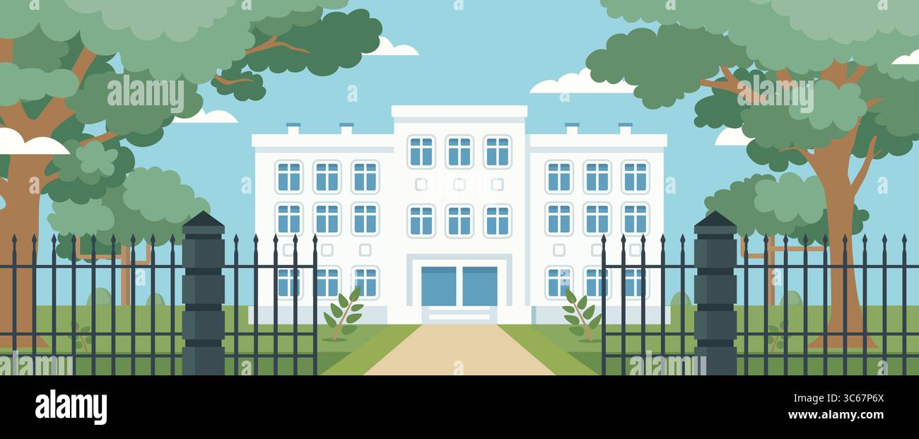 Edificio degli uffici governativi. Edificio federale. Municipio. Tribunale. Casa di contea. Edificio amministrativo. Luogo pubblico. Edificio dell'ambasciata. Tribunale. Illustrazione Vettoriale