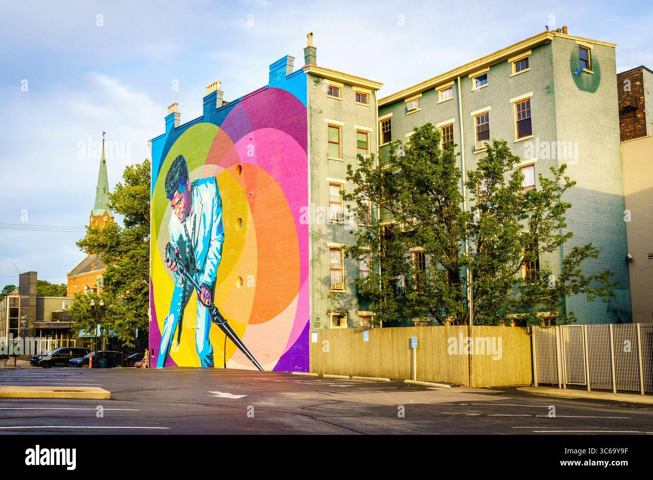 Cincinnati, Ohio, 30 luglio 2022: Un omaggio a James Brown - uno dei musicisti più iconici del XX secolo. Illustrazione di Jenny Ustick Foto Stock