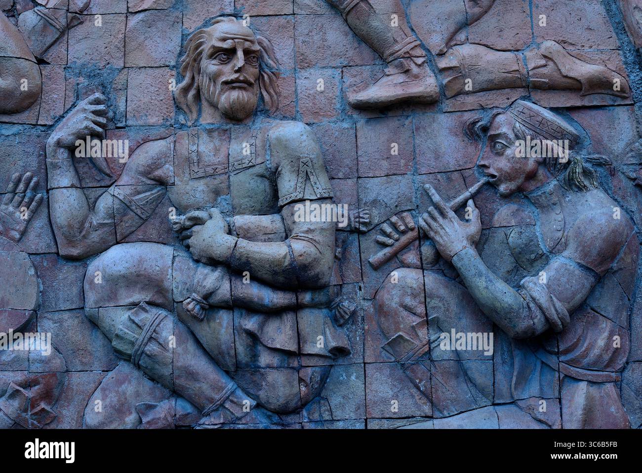 Dettaglio di un sollievo a Stepantsminda, Georgia Foto Stock