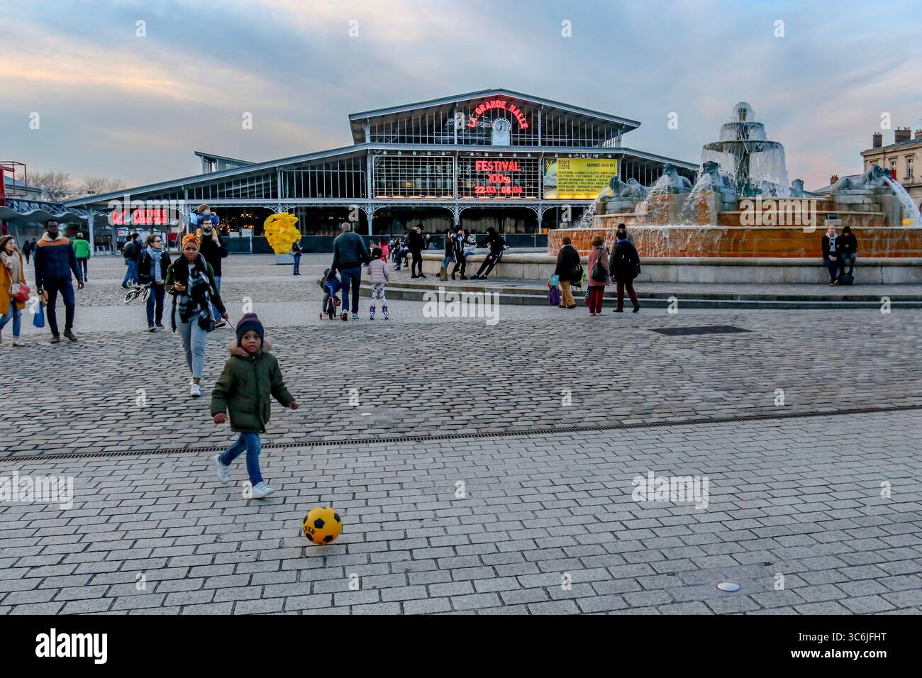 Il Parc de la Villette di Parigi, Francia. Foto Stock