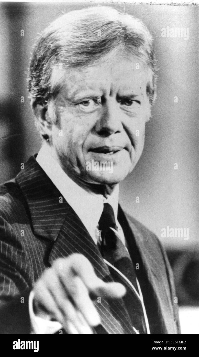 1979 - JIMMY CARTER, Presidente degli Stati Uniti, Ritratto durante la conferenza stampa sugli ostaggi americani all'ambasciata americana a Teheran, Iran. (Immagine di credito: © Glasshouse/ZUMA Wire) Foto Stock