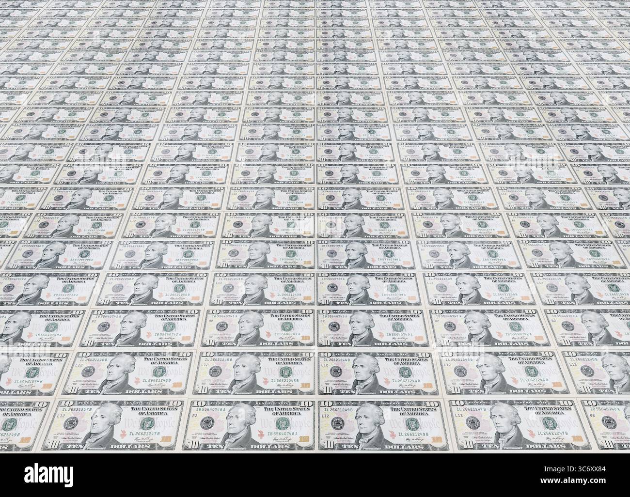 Banconote da 10 dollari, banconote da 10 dollari Foto Stock