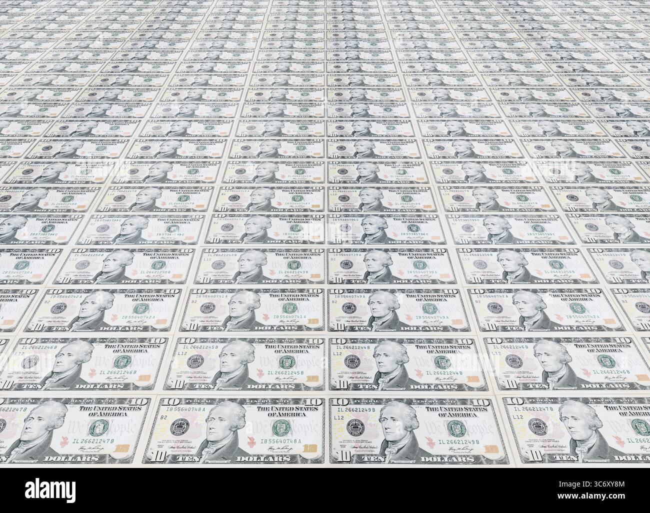 Banconote da 10 dollari, banconote da 10 dollari Foto Stock