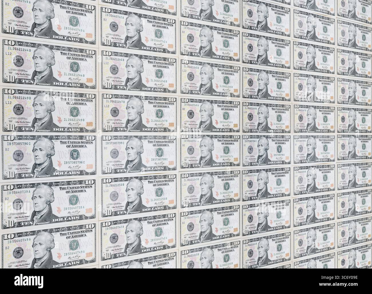 Banconote da 10 dollari, banconote da 10 dollari Foto Stock