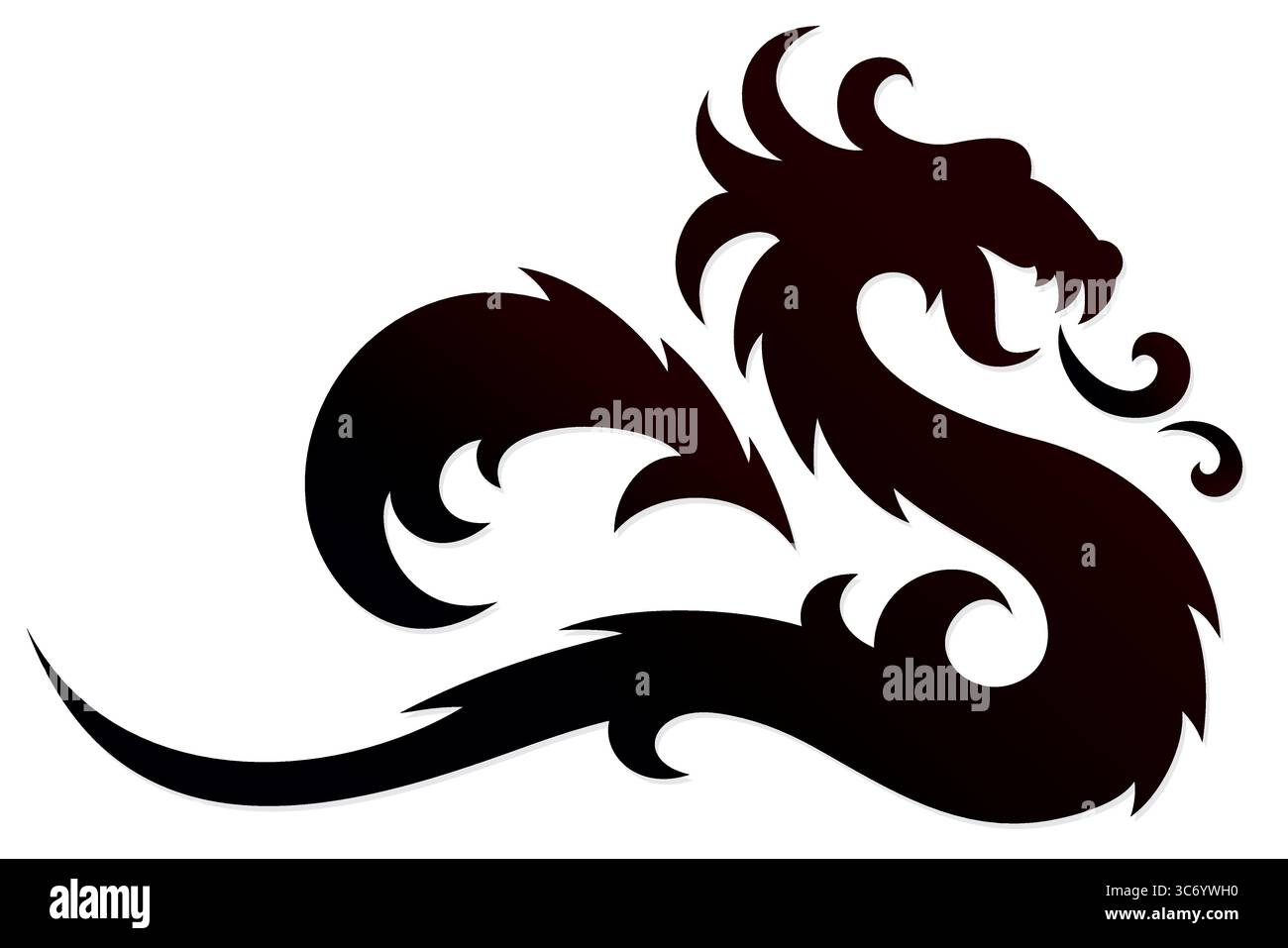 Un simbolo del drago stilizzato. Illustrazione Vettoriale
