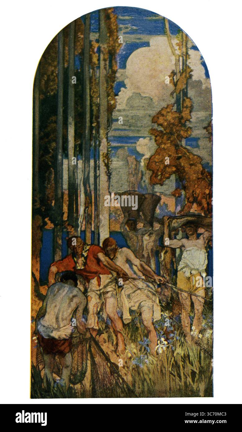 The Net from the Mural di Frank Brangwyn per la Court of Abundance l'esposizione internazionale Panama-Pacific San Francisco 1915 Foto Stock