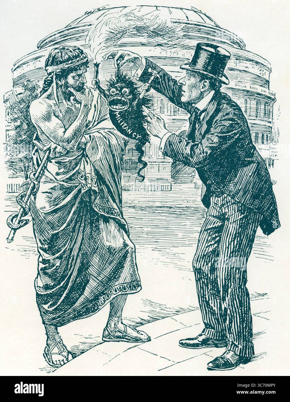 Aesculapius a Londra : cartone animato satirico di Punch Magazine durante il Congresso medico Internazionale 6 - 20 agosto 1913 con Mr McKenna che consulta il Dio greco Foto Stock