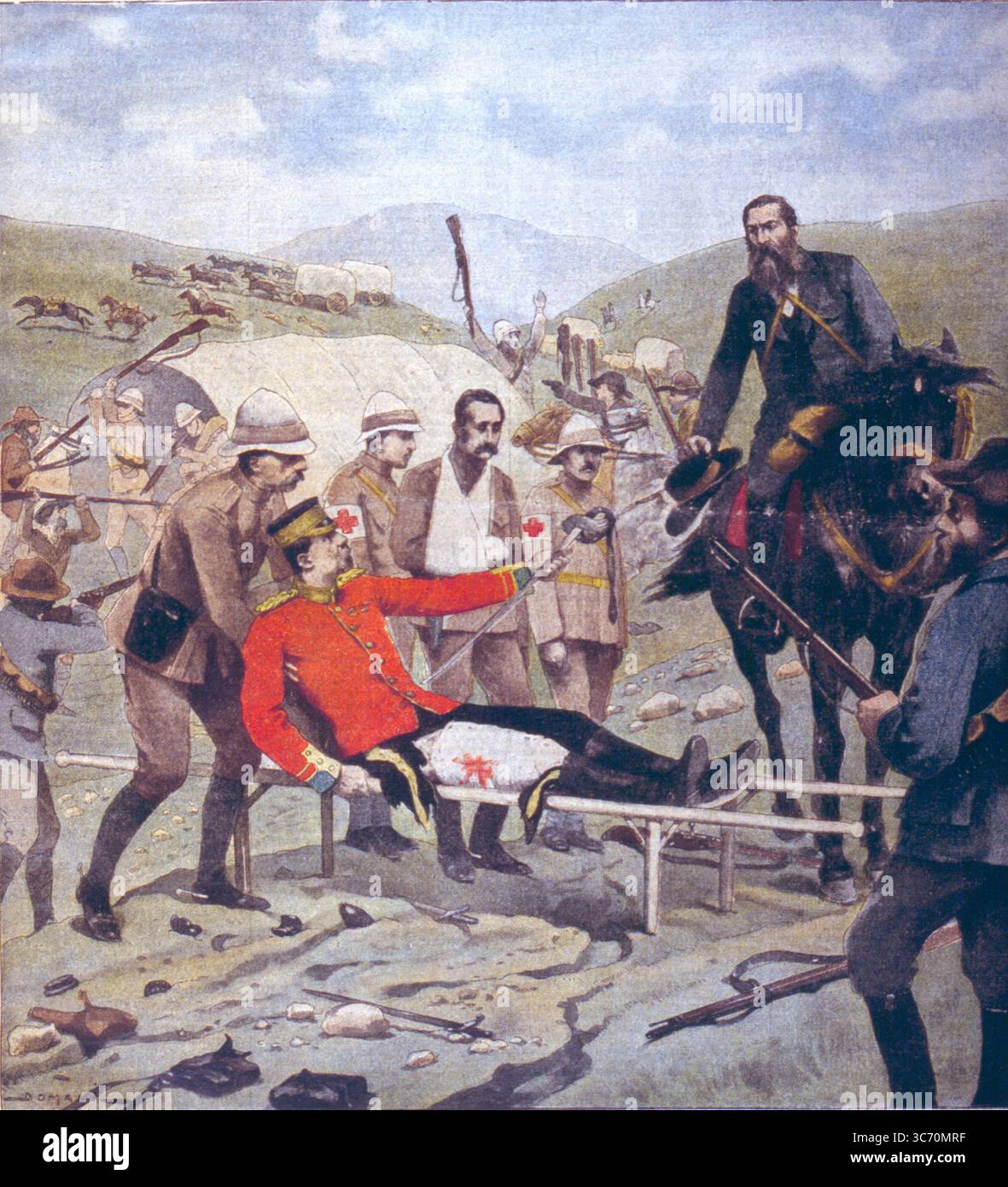 Guerra boera - le Petit Journal 1902 due guerre boere furono combattute tra l'Impero britannico e le due repubbliche boere indipendenti, lo Stato libero d'Orange e la Repubblica sudafricana ( Transvaal Republic ) fondata da coloni noti come Voortrekkers che fecero il grande trekking dalla Colonia del Capo - la guerra più comunemente indicata come la "guerra boera" è la seconda guerra boera ©TopFoto Foto Stock