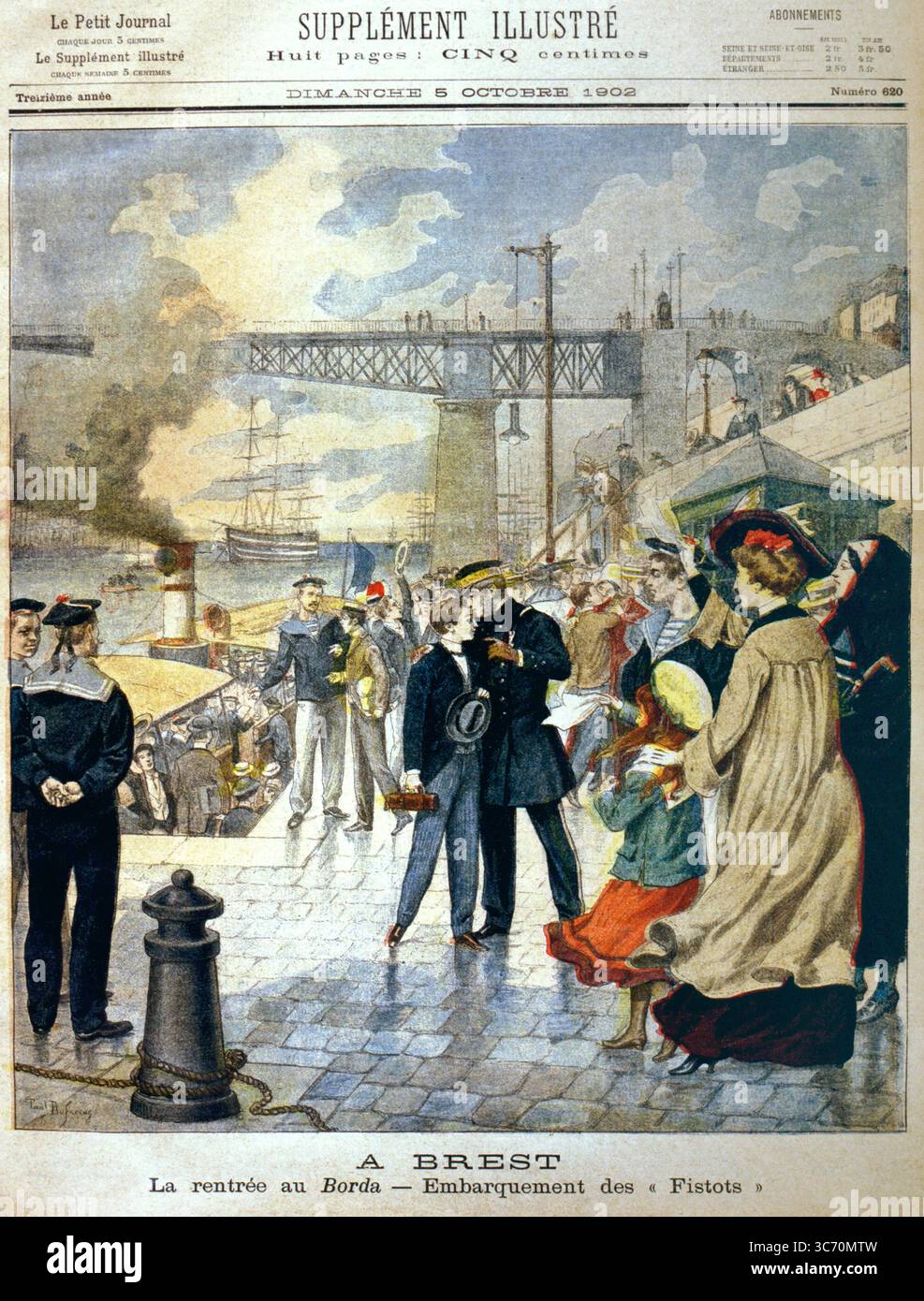 Brest : tornando al Borda , il collegio dei ragazzi le Petit Journal 5 ottobre 1902 Foto Stock