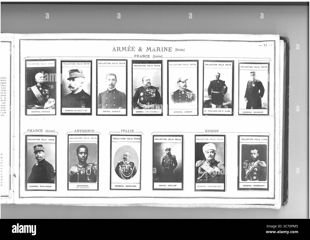 COLLEZIONE FELIX POTIN ARMEE & MARINE (prima fila l-r) FRANCIA: Generale Fevrier (Victor) 1823 1832-1897 1842 - generale di Galliffet (Gaston-Alexandre-Auguste de) 1831 1828 1839 - ammiraglio Gervais (Alfrede) 1837 - generale Giovanninelli (Laurent)) 1837 - 1903 - generale Jamont (Edouard-Ferdinand) 1831 - generale POILLOUE de St 1837 1844 Foto Stock