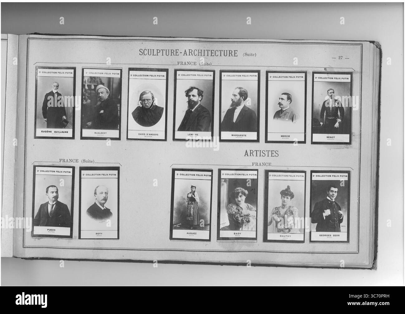 2° COLLEZIONE FELIX POTIN SCULTURA-ARCHITETTURA (prima fila l-r) FRANCIA: Guillaume (Eugene) 1822-1905 - Injalbert (Jean-Antoine) 1845 - P.-J. David D'Angers 1788-1857 1867 - Lemaire (Hecter) 1846 - Marqueste (Laurent-Honore) 1848 - Mercie (Marius-Jean-Antonin) 1845 - Nenot (Henri-Paul) 1853 (bottom Row l-r) SCULTURA-ARCHITETTURA FRANCIA: Peuch (Denys) 1854 - Roty (Louis-Oscar) 1846 ARTISTES FRANCIA: Mademoiselle Auguez (Mathilde) 1868 - Bady (Berthe) 1882 - Balthr Louise (1869) Foto Stock