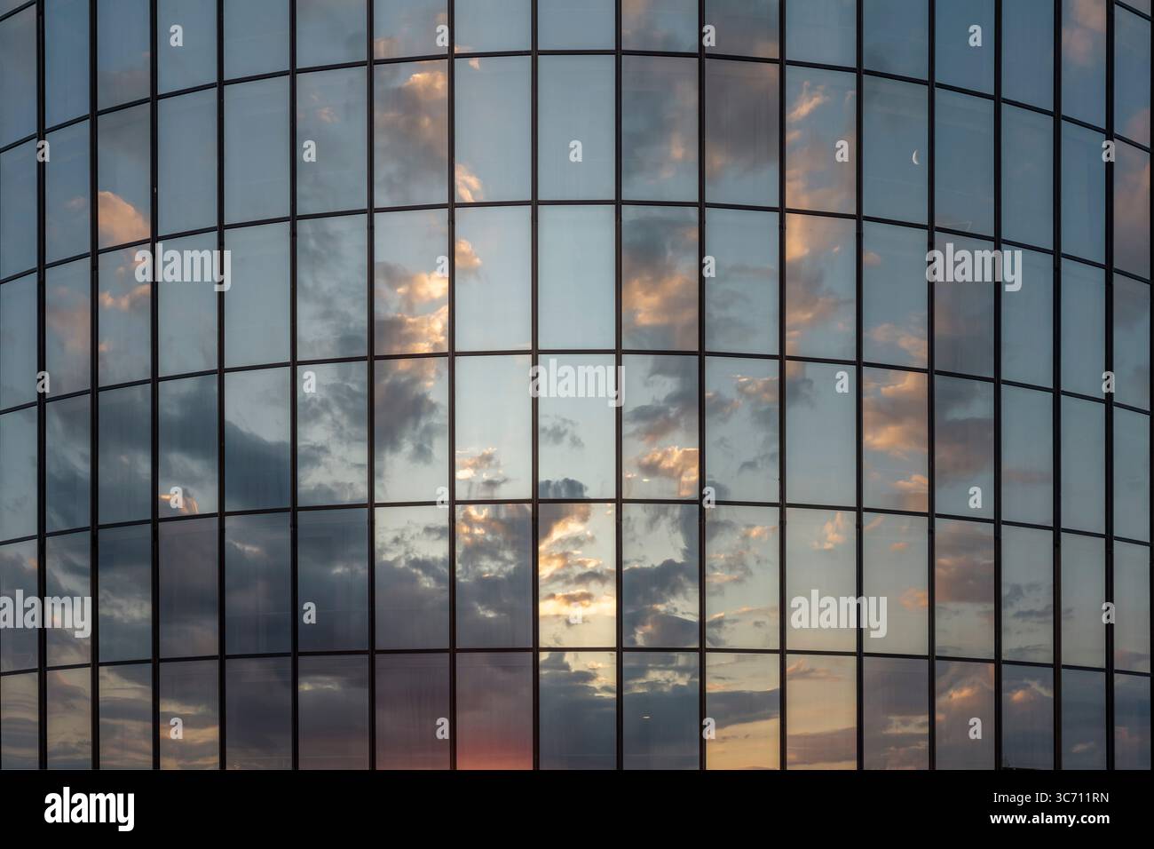 Sunset Reflections nel Westin Peachtree Plaza Hotel, Atlanta, Foto Stock