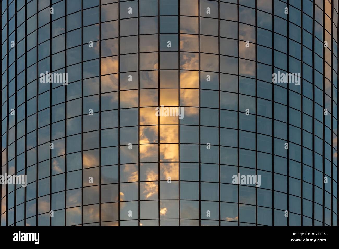 Sunset Reflections nel Westin Peachtree Plaza Hotel, Atlanta, Foto Stock