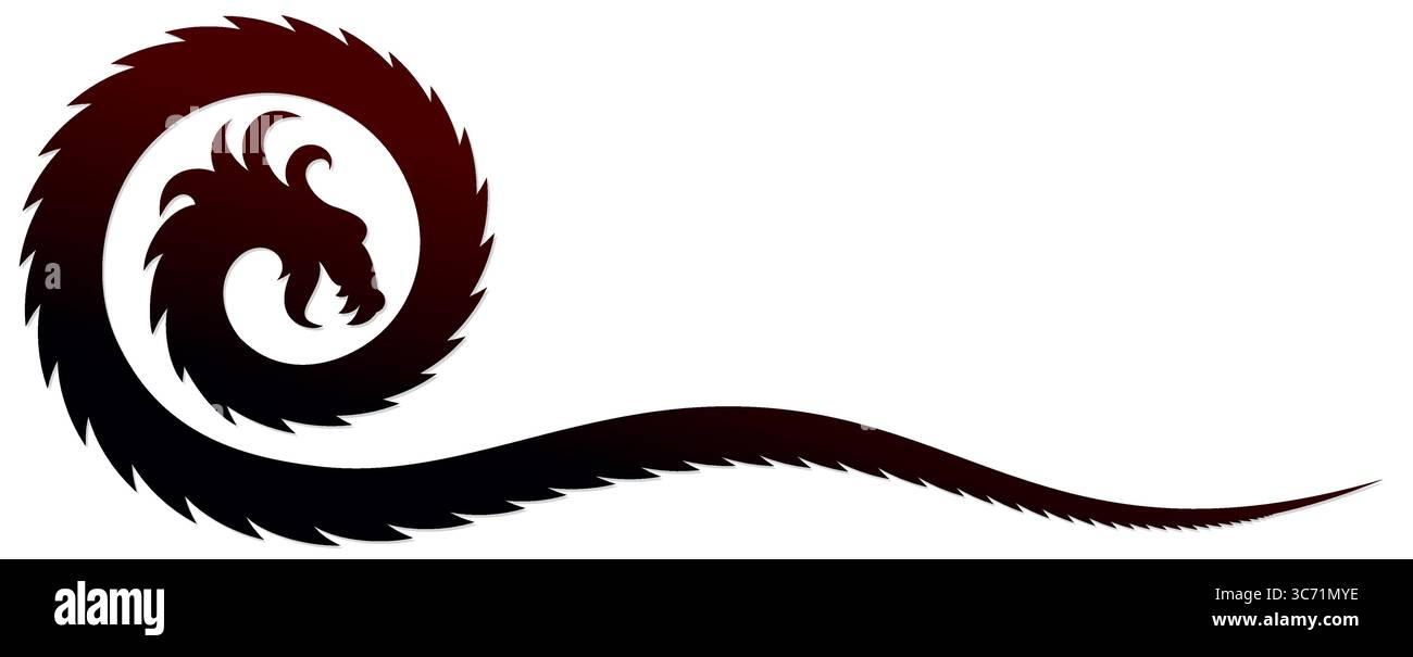 Un simbolo del drago stilizzato. Illustrazione Vettoriale