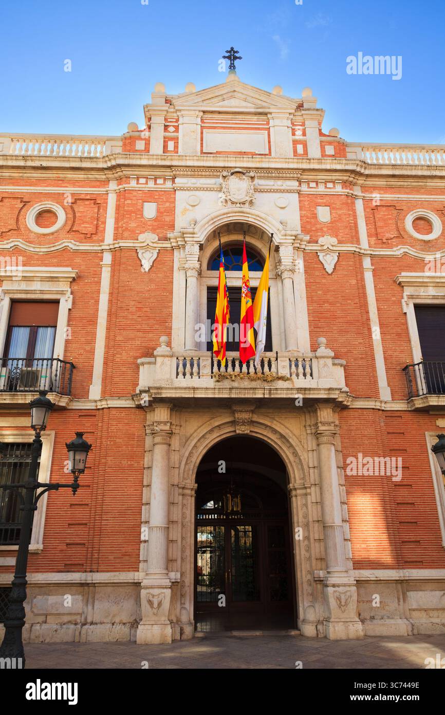 Facciata della Chiesa cattolica di Cabildo de València nella Calle del Palau a Valencia, Spagna Foto Stock