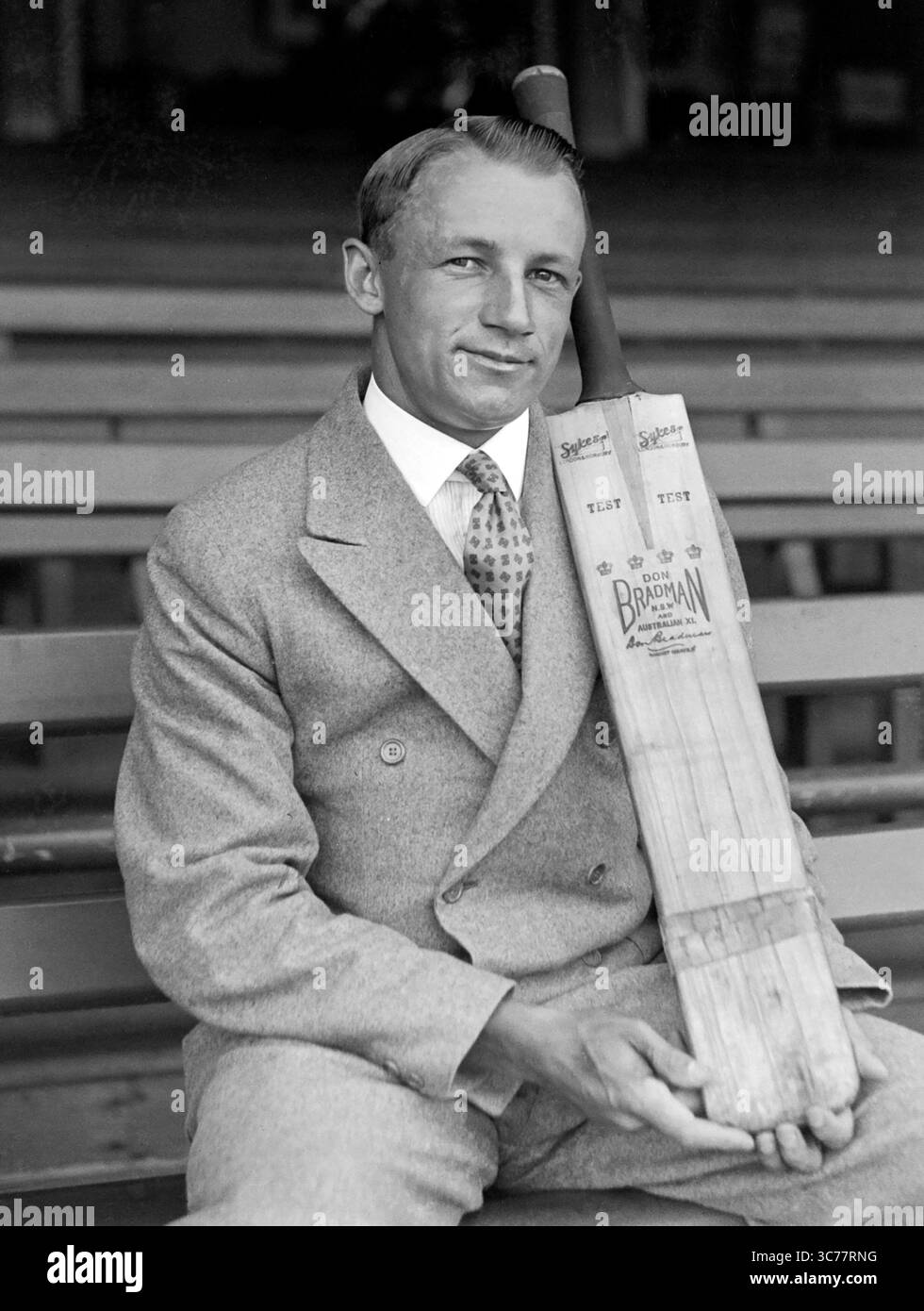 Don Bradman. Ritratto del giocatore di cricket australiano, Sir Donald George Bradman (1908-2001), c. 1933-35 Foto Stock
