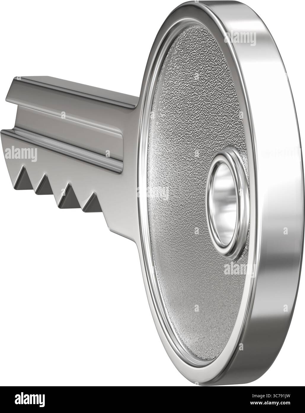 Chiave del modello isolata su sfondo bianco puro come risorsa per i compositi Foto Stock