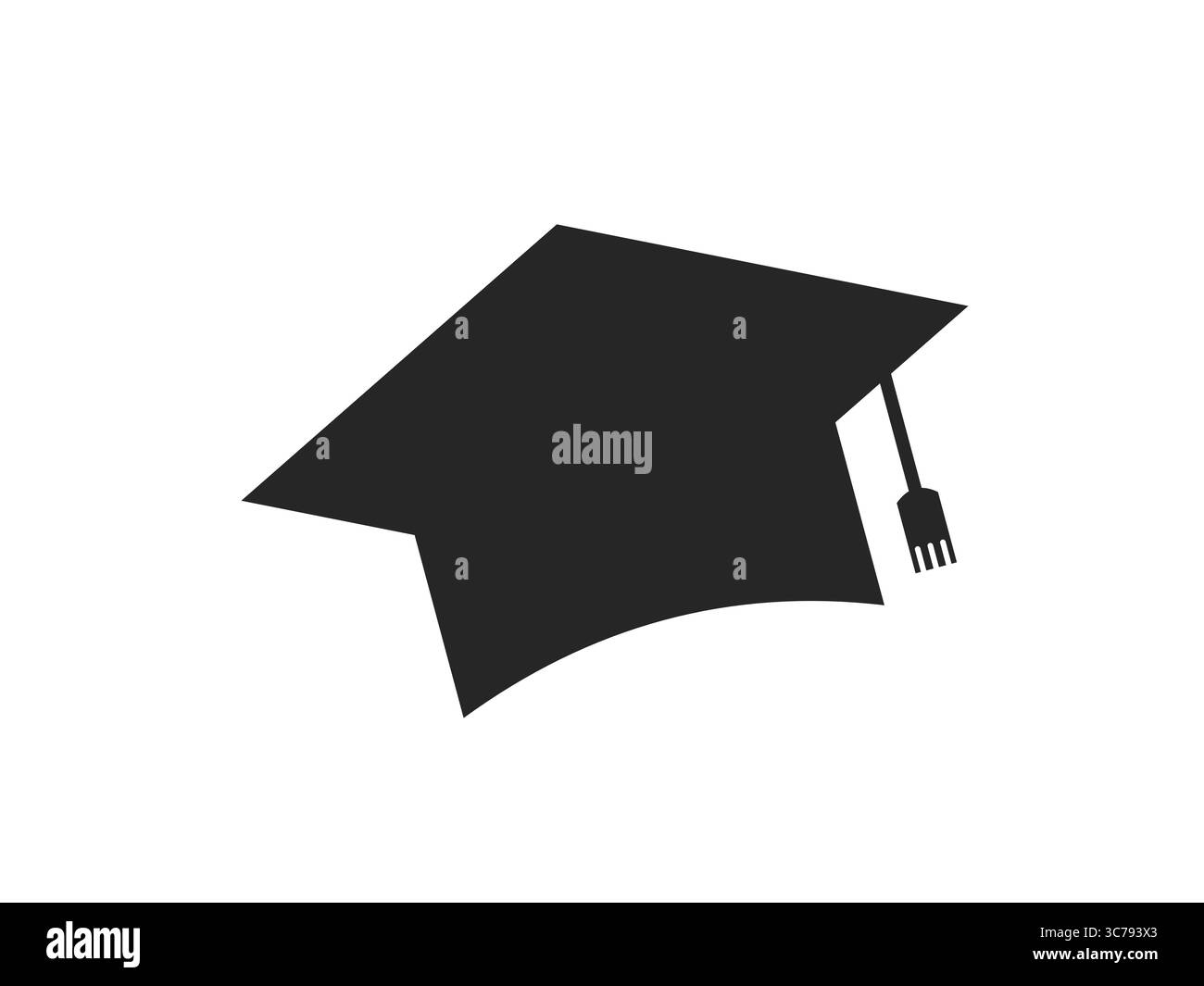 Illustrazione vettoriale di alta qualità dell'icona di un cappello di laurea, ideale per l'istruzione, la cerimonia accademica, l'università, i risultati universitari, e il successo scolastico Illustrazione Vettoriale