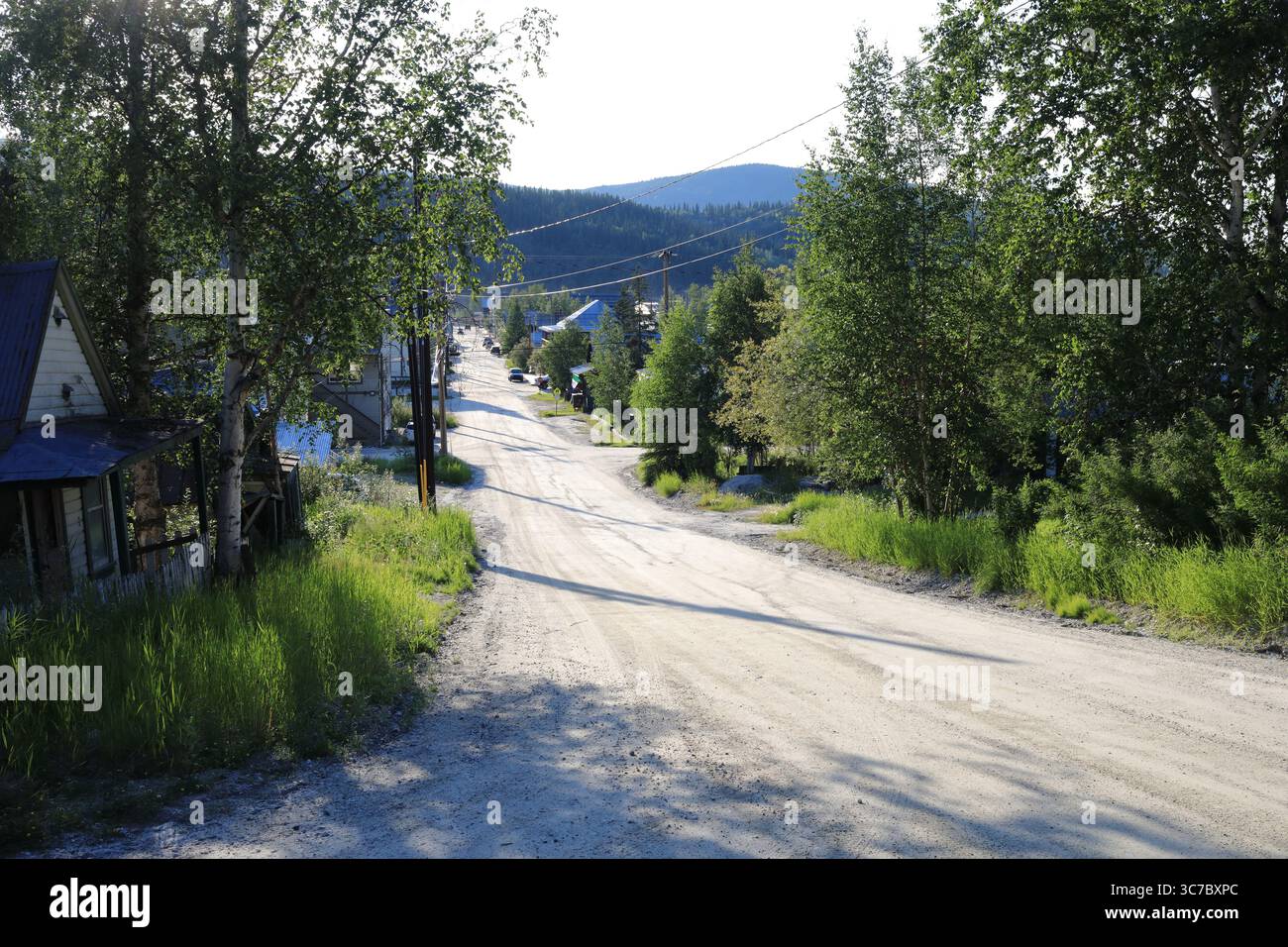 Strade di Dawson City Foto Stock