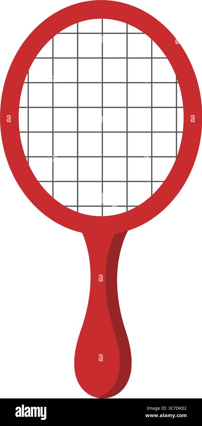 Icona del giocattolo da tennis colorato isolato Design piatto vettoriale Illustrazione Vettoriale