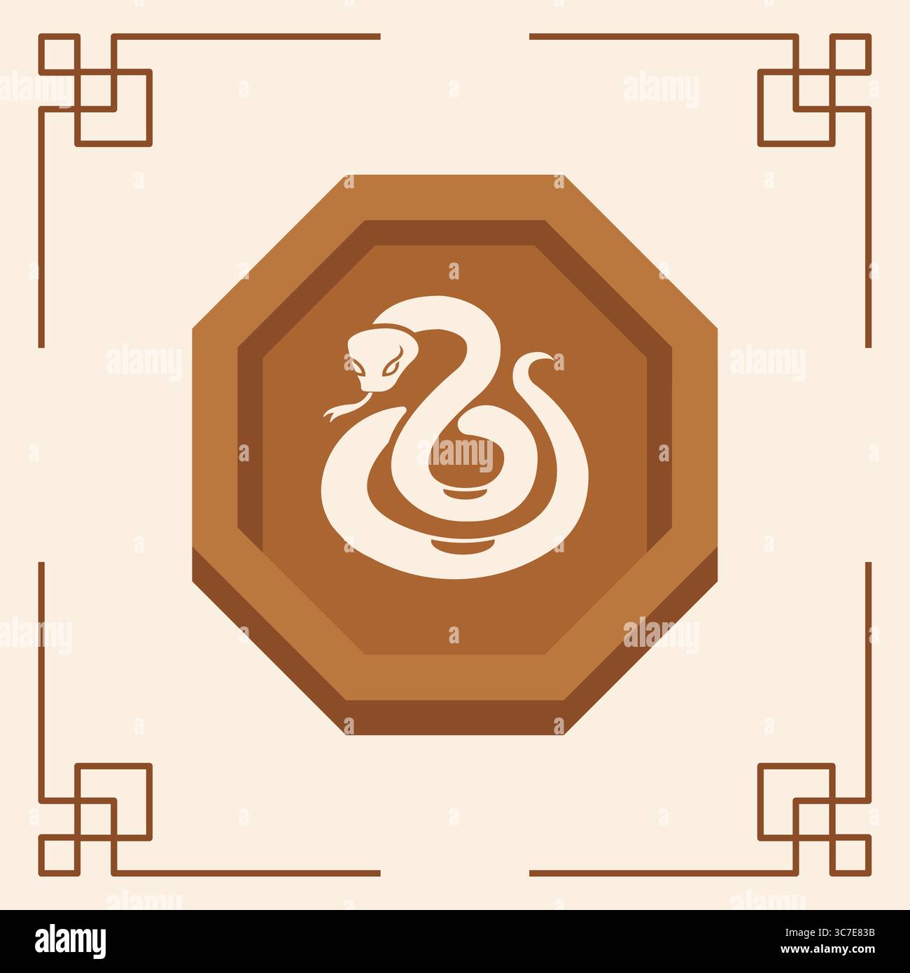 Simbolo zodiaco cinese del serpente. Vettore Illustrazione Vettoriale