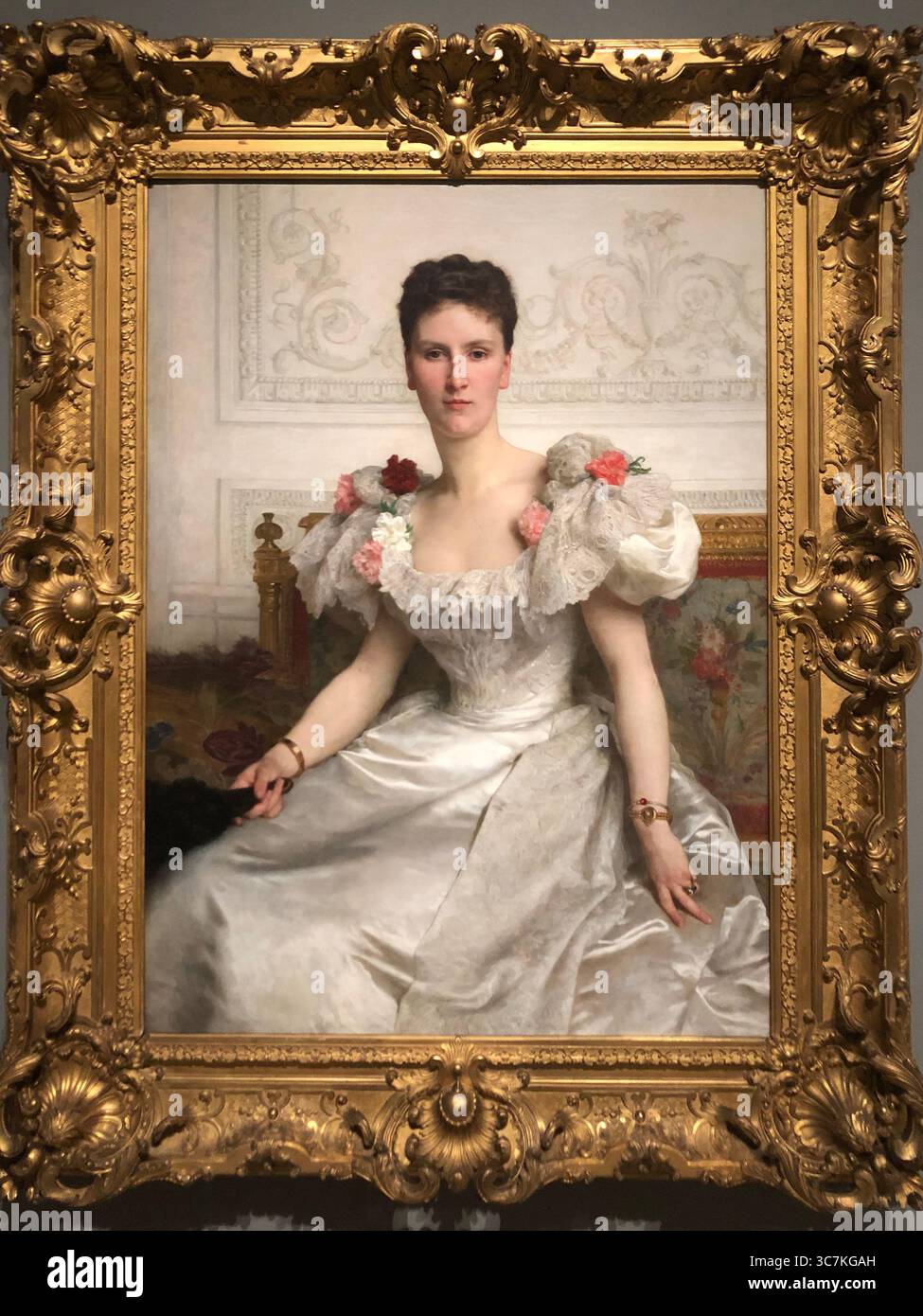 Pittura accademica francese del XIX secolo: William Adolphe Bouguereau - Ritratto di Madame la Comtesse de Cambacérès Foto Stock