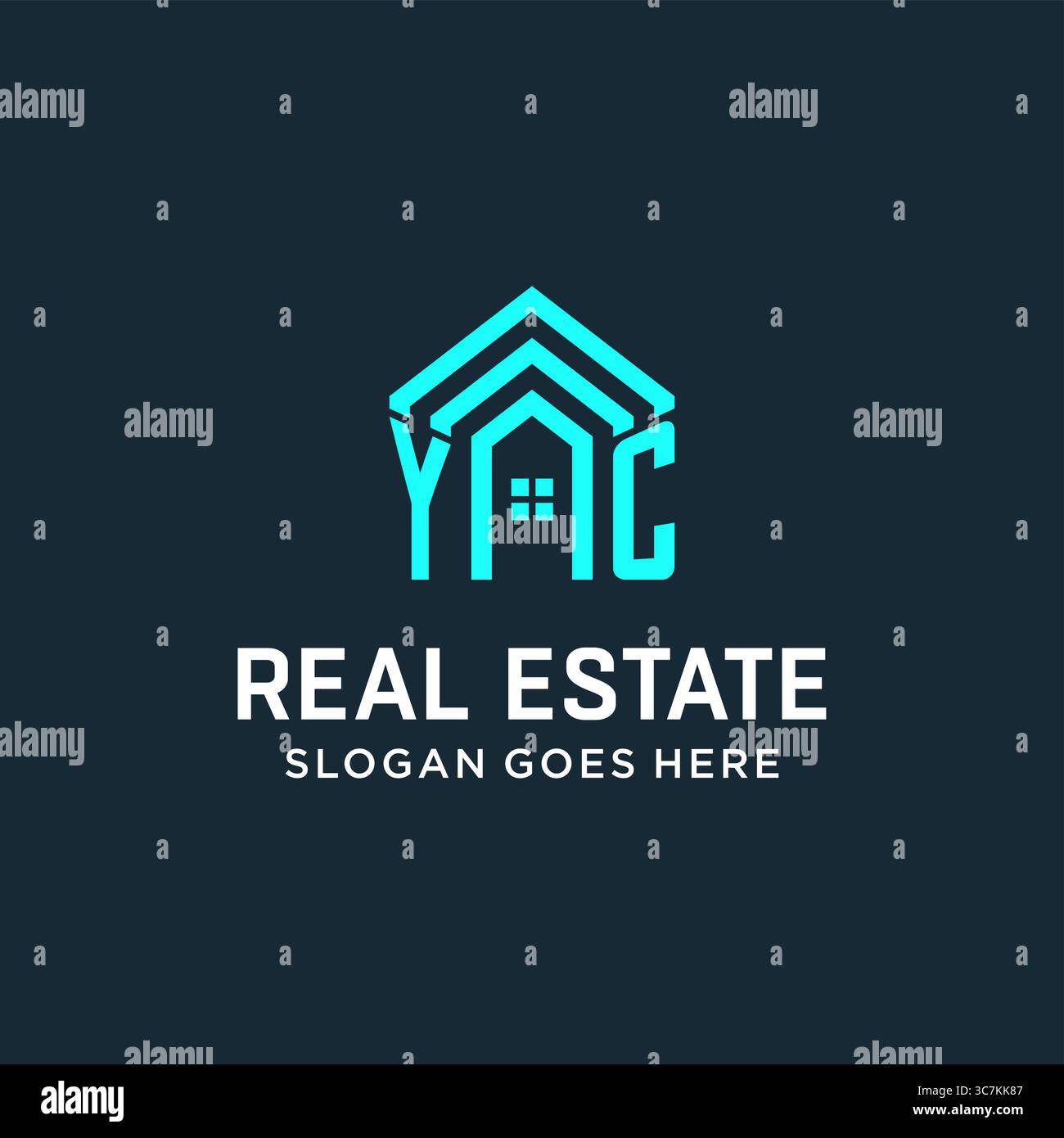 Lettera iniziale logo YC del tetto con grafica vettoriale creativa e moderna in stile logo Illustrazione Vettoriale