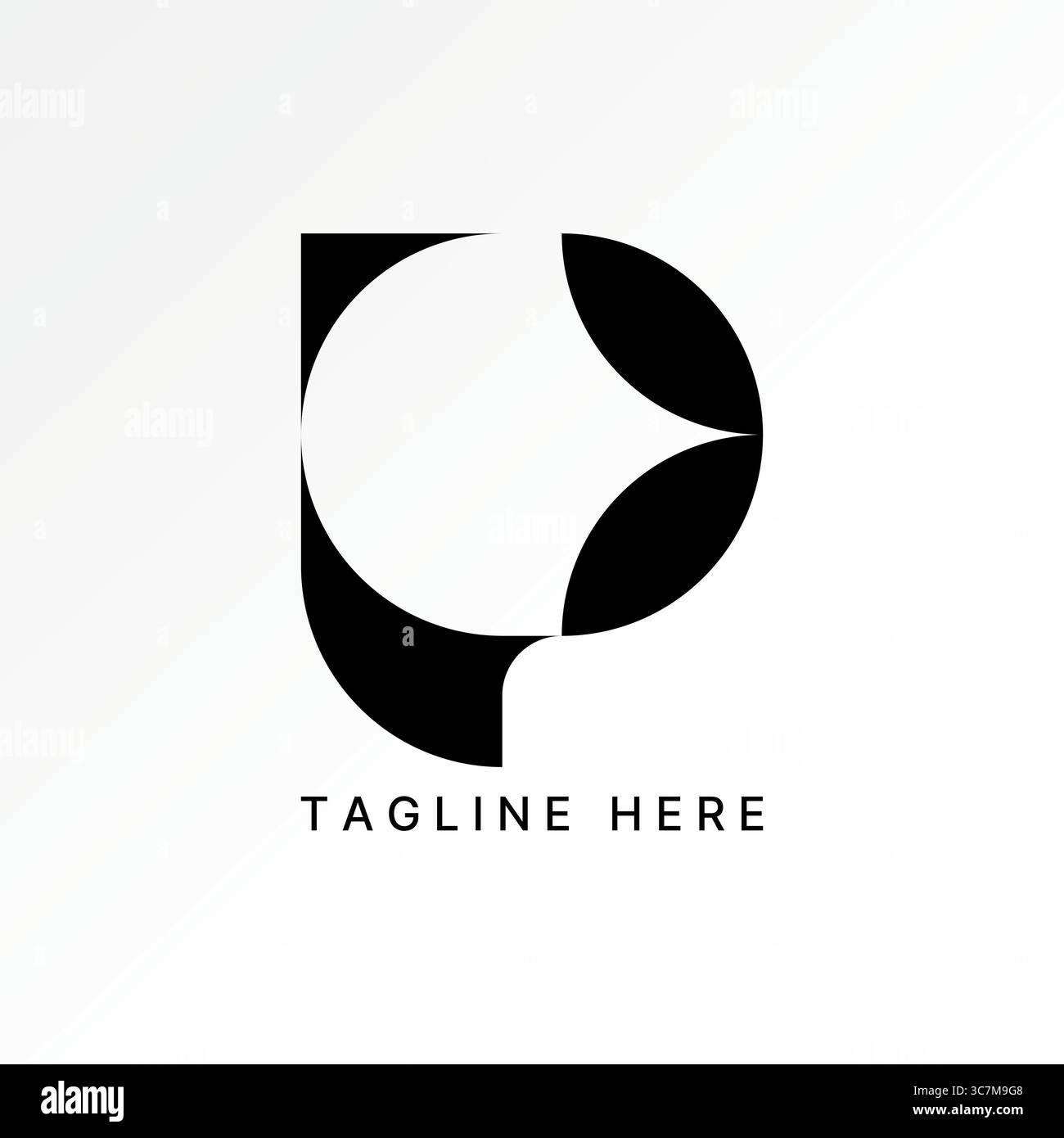 Design del logo concept grafico creativo immagine vettoriale premium stock top sell font P iniziale disegno astratto modello di spazio negativo monogramma tipografia marchio Illustrazione Vettoriale