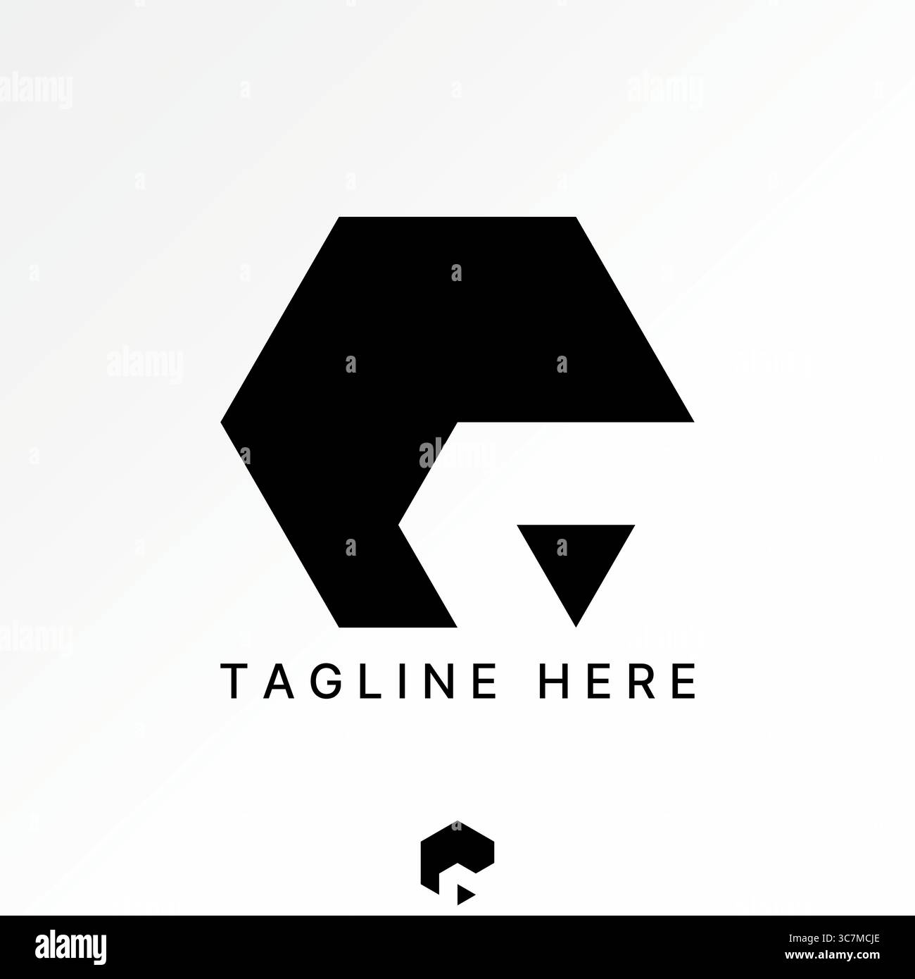 Design del logo concetto grafico creativo immagine vettoriale premium top vendere esagono spazio negativo come carattere C iniziale artistico stile di tendenza del marchio Illustrazione Vettoriale