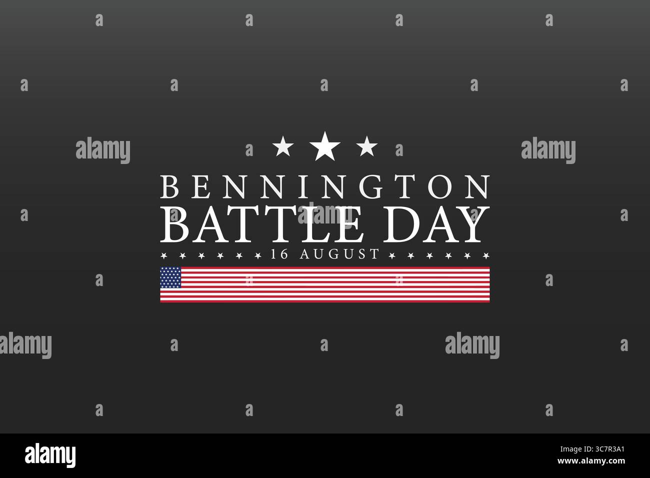Poster moderno del Bennington Battle Day con bandiera e stella Illustrazione Vettoriale