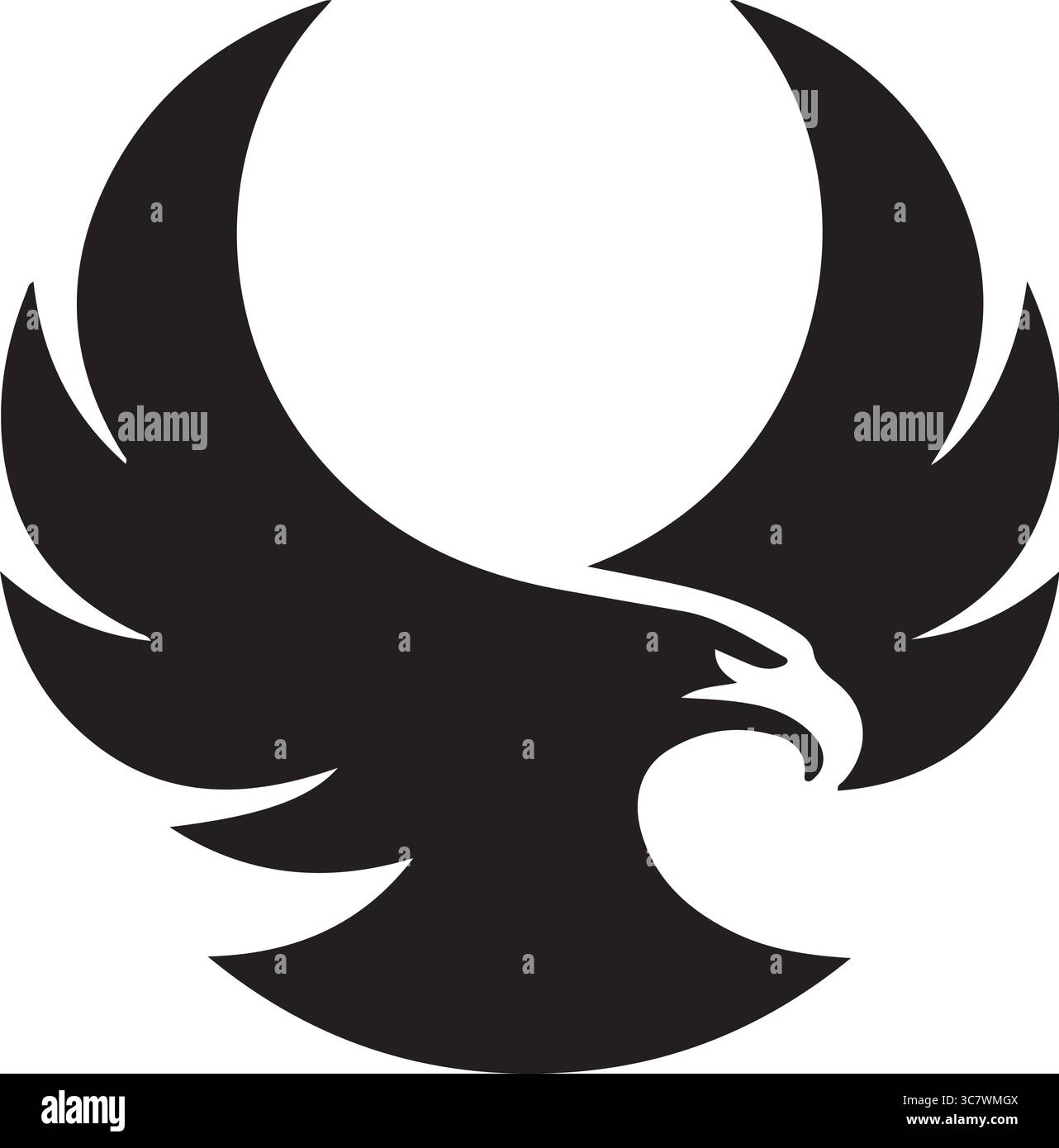 Un logo minimalista raffigurante un'aquila Illustrazione Vettoriale