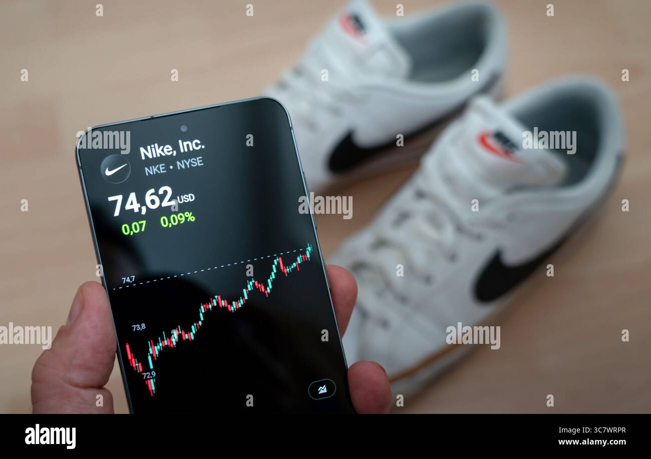 Nike Financials - prestazioni e crescita nel mercato azionario Foto Stock