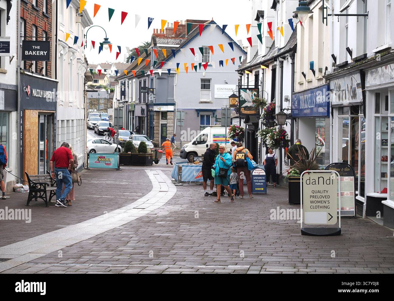 Molesworth Street a Wadebridge Town, Cornovaglia, Regno Unito Foto Stock