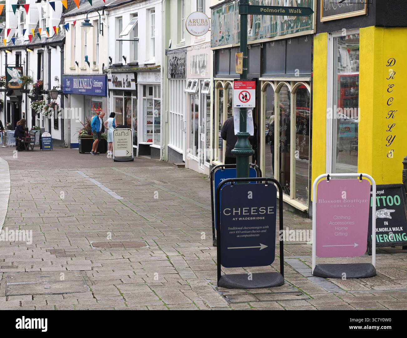 Molesworth Street a Wadebridge Town, Cornovaglia, Regno Unito Foto Stock