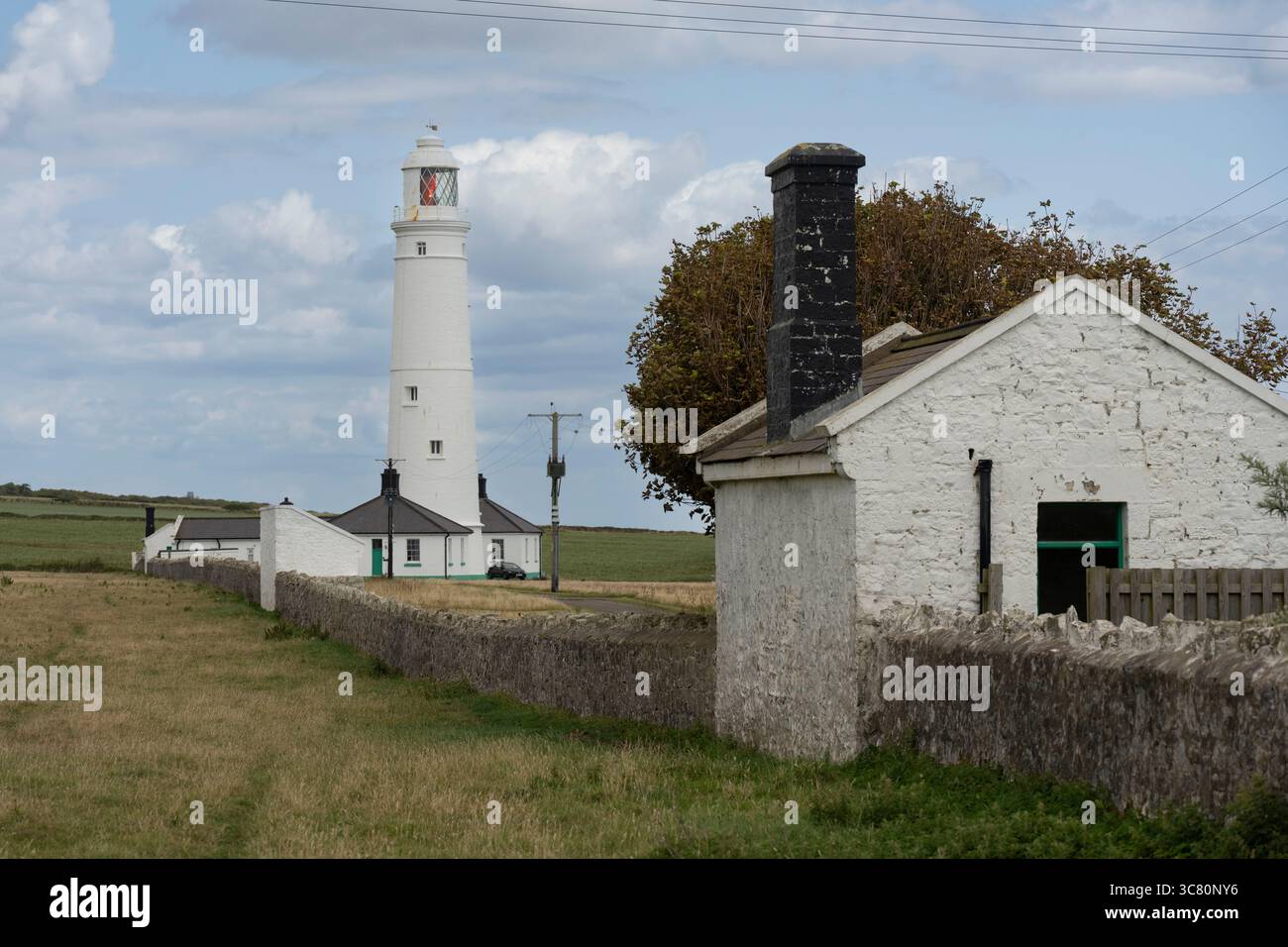 Vista panoramica del faro di Nash Point Foto Stock