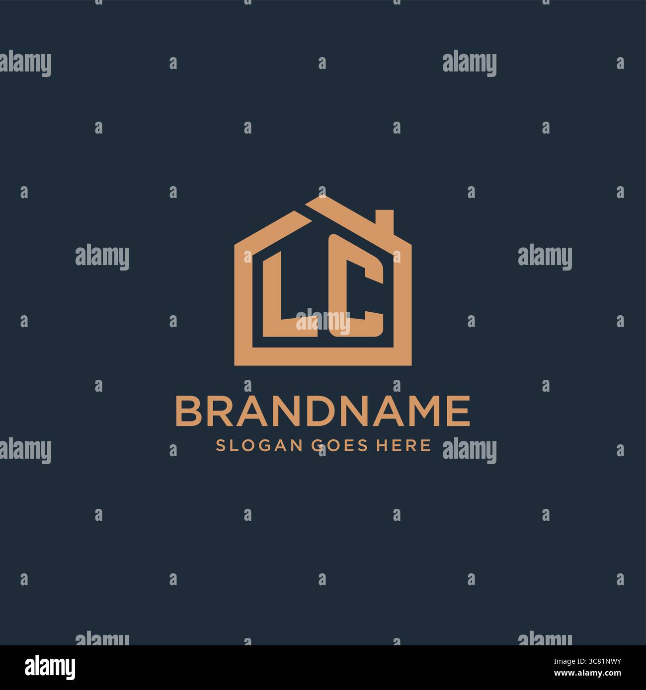 Logo LC con lettera iniziale e grafica vettoriale con icone dal design minimalista Illustrazione Vettoriale