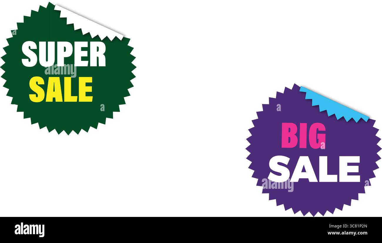 Pacchetto di badge con sconti per grandi vendite etichette vettoriali premium per social media e grafica per campagne Web Illustrazione Vettoriale