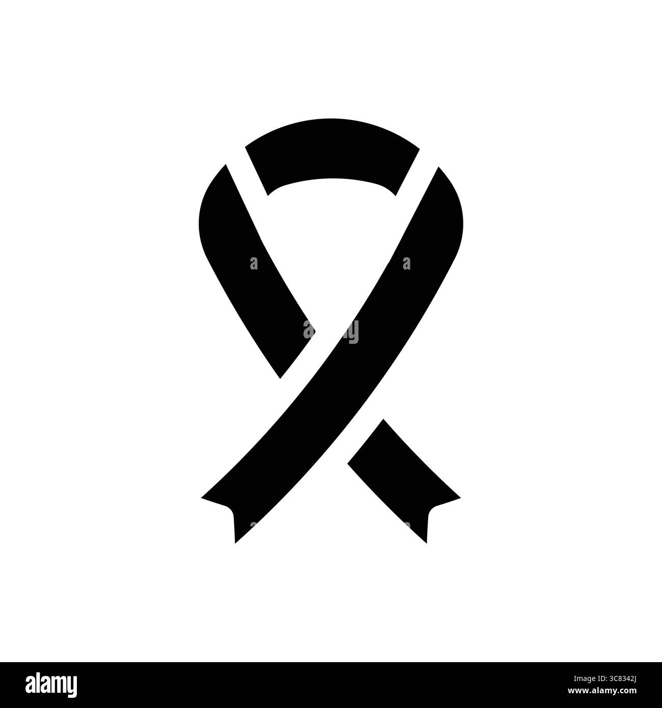 Questo nastro nero simboleggia la consapevolezza, il supporto e la memoria per varie cause. Rappresenta solidarietà e speranza nelle lotte in corso, trasmettendo Illustrazione Vettoriale