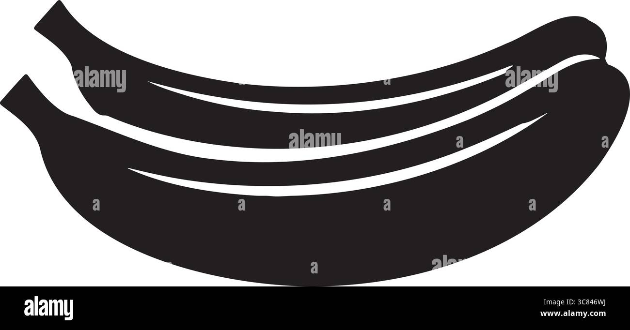 Illustrazione minimalista della silhouette Black Banana per concetti di design moderni, Fruit Branding e Creative Visual Storytelling Illustrazione Vettoriale