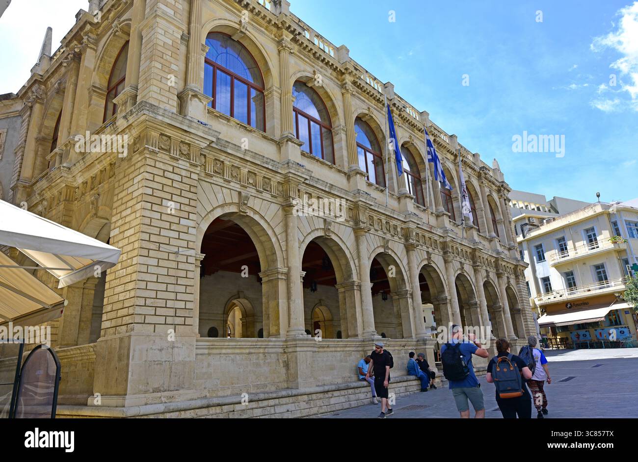 Città di Heraklion, Loggia veneziana (XVII secolo), cortese municipio. Creta, Grecia. Foto Stock