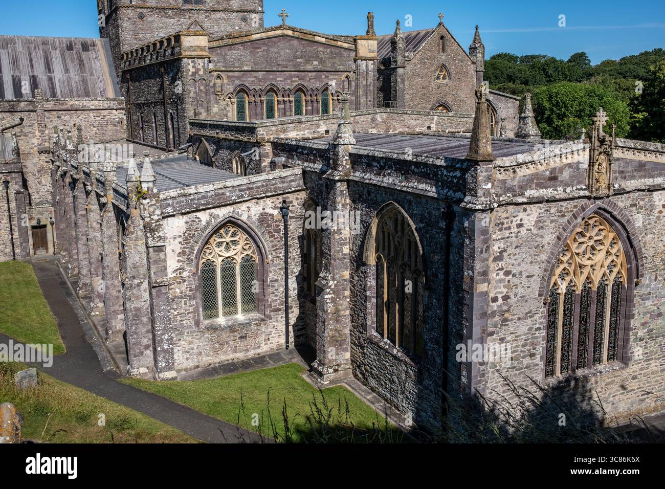 St Davids Cathedral in Pembrokeshire West Wales Regno Unito Foto Stock